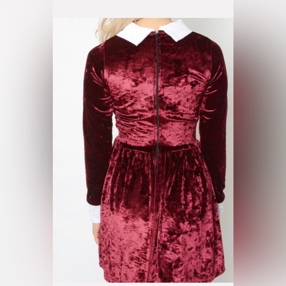 Velvet/velour Burgundy Dress by Eye Candy Sz.M - Picture 2 of 13